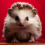 Cute hedgehog puppy looking fluffy, small and alert generated by AI
